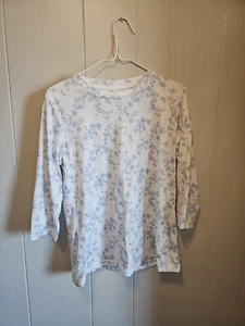 Women 3/4 Sleeve Top T-Shirt Casual Blouse Floral print Size Small - Picture 1 of 3