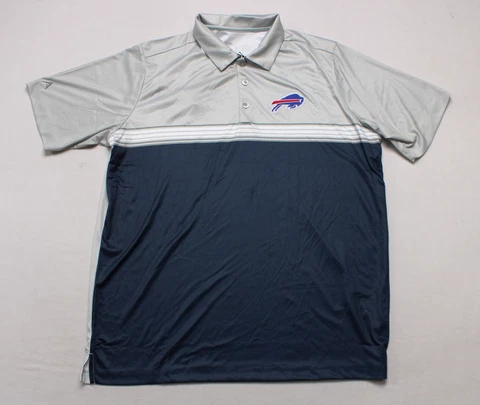 Buffalo Bills Men's Antigua Answer Short Sleeve Polo NC3 White/Navy Large NWT Cover