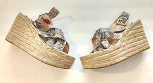 Marc Fisher LTD Women’s Size 10 Mlalenni Snake Print Wedge Espadrille Sandal - Picture 1 of 4