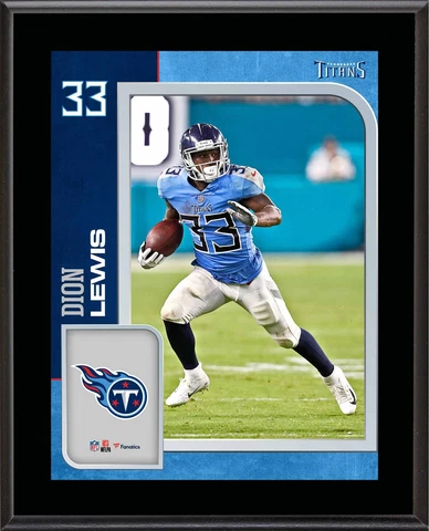 Dion Lewis Tennessee Titans 10.5" x 13" Sublimated Player Plaque Cover