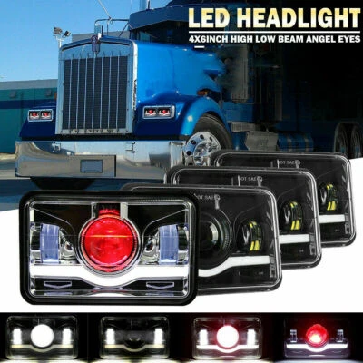 Faros LED 4x6" para Kenworth T800 T400 T600A W900 Peterbilt 357 378 379 4 un. Foto 1 de 4