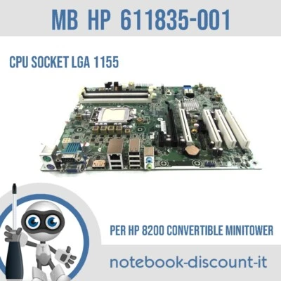 Scheda Madre HP 611835-001  per HP Minitower 8200 Socket LGA1155  4x DDR3 Slot - Immagine 1 di 4