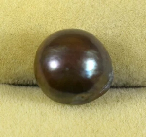 Natural Tahitian Grayish Black South Sea Pearl 6.75 Ct Round Gemstone E3618 - Picture 1 of 9