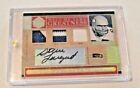 STEVE LARGENT TREASURES 3-CLR GAME USED TRIPLE JERSEY/SHOE AUTO 8/25 SIGNED CARD