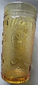 VINTAGE STRUKTURIERT ORANGE GEMUSTERT 4 OZ. GLAS, 4"" X 2"", KEINE SPÄNE ODER RISSE, GEBRAUCHT - Bild 1 von 3