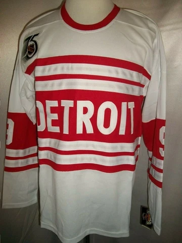 Gordie Howe Detroit Red Wings White & Red "1927-1928 Anniversary" CCM NHL Jersey Cover