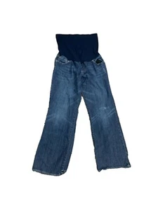 Liz Lange Maternity Womens Jeans Size 8 Stretch Straight Leg Denim Pull On Blue - Picture 1 of 6