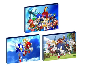 SONIC the HEDGEHOG SET OF 3 WALL ART PLAQUES/CANVAS PICTURES - Picture 1 of 1