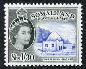 Somaliland SG145 1s30 Ultramarino y Negro U/M Cat 25 libras - Imagen 1 de 1