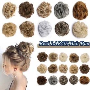 ECHTES Scrunchie Messy Dutt als Echthaar Extensions blond Chignon Hochsteckfrisur Chignon USA - Bild 1 von 33