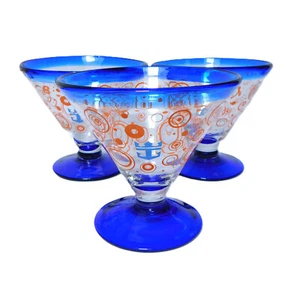 Kosta Boda COCKTAIL MARTINI MARGHERITA GLASS Blue GIL NY Royal Caribbean Cruise - Picture 1 of 4
