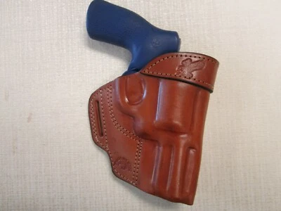 Ruger gp 100 44 y 357 con 3" cañón formado cuero MARRÓN OWB cinturón ranura funda Foto 1 de 4