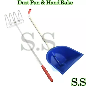 PLASTIC DUSTPAN WITH RAKE STAINLESS STEEL HANDLE VT-108 - Picture 1 of 3
