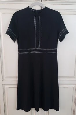 Vestido Homeyee negro con costuras blancas talla 8 nuevo con etiquetas Foto 1 de 4