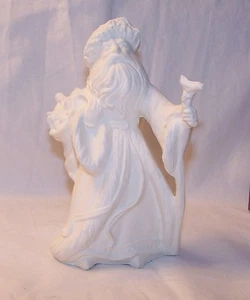 Bezaubernder Weihnachtsmann, 6", mit Tasche und Stab - nur für Acrylfarbe gebrannt - Bild 1 von 7