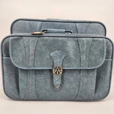 Juego de equipaje vintage 1978 azul American Tourister suave 2 piezas maleta Foto 1 de 4