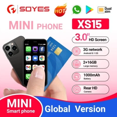Unlocked SOYES XS15 MiNI Phone SmartPhone Android 8.1 3.0'' Dual SIM 2GB+16GB - Image 1 of 4