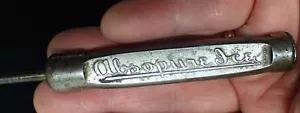 Antique 4-Sided All Metal Advertising Ice Pick - ABSOPURE ICE ATD 3-24-12 - Picture 1 of 10