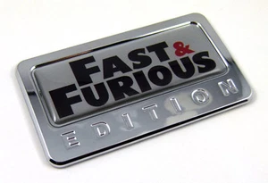 Fast and Furious Edition Chrome Emblem with domed decal Car Auto Badge - Foto 1 di 2