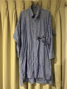 Yohji Yamamoto POUR HOMME Blue Stripe Shirt YYPH Runway Size 1 You Slank 17AW - Picture 1 of 8