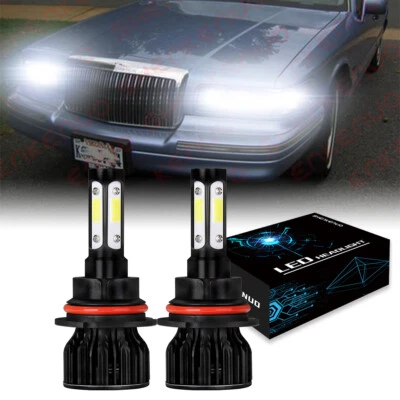 For LINCOLN Town Car 1990-2002 LED Headlight Kit 9004 HB5 6000K White High/Low - Image 1 of 4