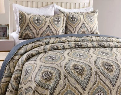 3Pc Quilt Bedspread Sets Bedding Coverlet Bedroom Floral Queen King Size, Joniy - Image 1 of 4