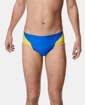 Speedo Swimsuit Brief PowerFlex Eco Revolve Splice Blue/Yellow Size 26 (XS) - Image 1 of 4