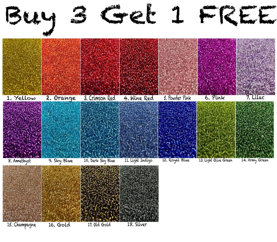 2MM Glass Seed Beads 50Gram 11/0 Jewellery Craft Making Bracelet UK Stock - Image 1 of 1