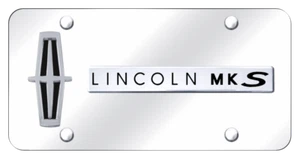 Lincoln MKS Logo Chrome 3D Dual Nameplate License Plate Official Licensed - Imagen 1 de 4