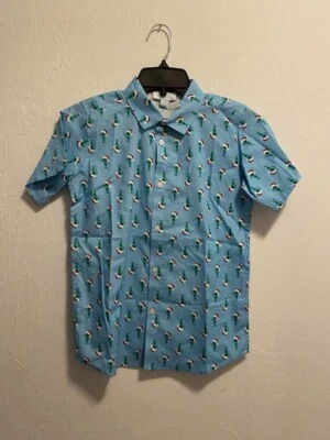 Camiseta Navidad UFO Alien Niño Manga Corta Abotonada Talla Grande NUEVA Foto 1 de 3