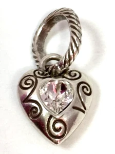 Brighton Forever Love Together Charm, JC1240 Silver Finish, Clear Crystal New - Picture 1 of 2