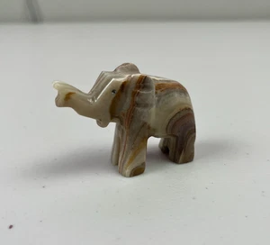 Vintage handgeschnitzte Onyx Stein Elefant Figur 2" groß - Bild 1 von 5