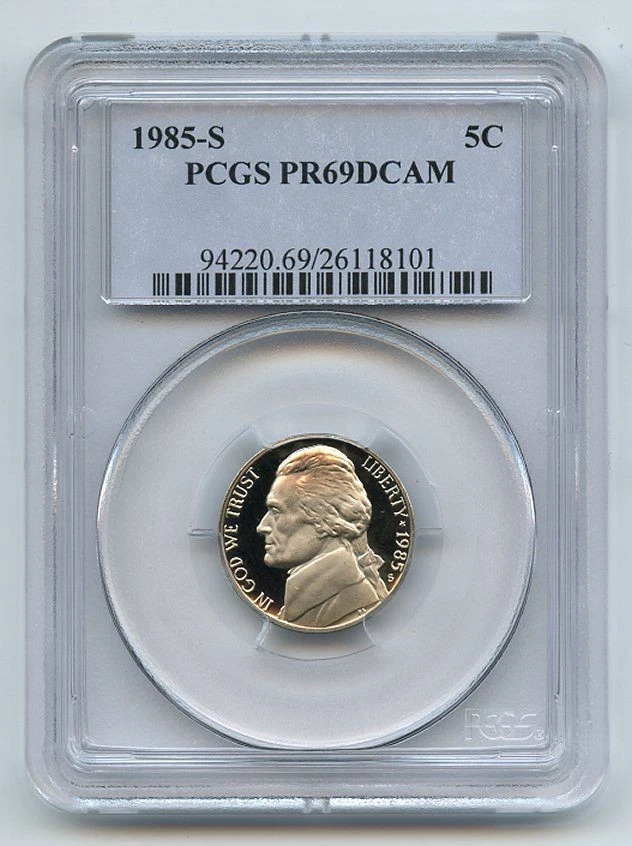 1985 S 5C Jefferson Nickel Proof PCGS PR69DCAM - Image 1 of 1