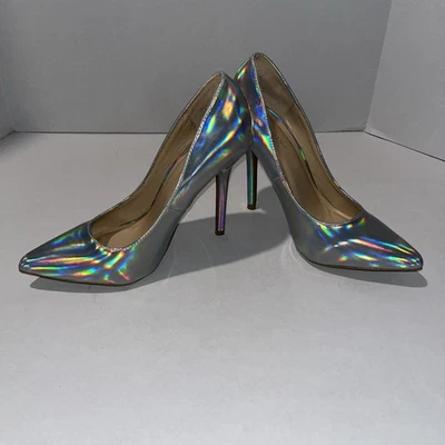 Tacones de aguja Wild Diva Lounge holográficos punta para mujer talla 6,5 Foto 1 de 4