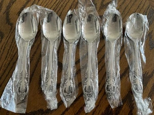 Oneida Community Brahms 6 Stainless Oval Soup Spoons 6 7/8" New in Plastic - Picture 1 of 4