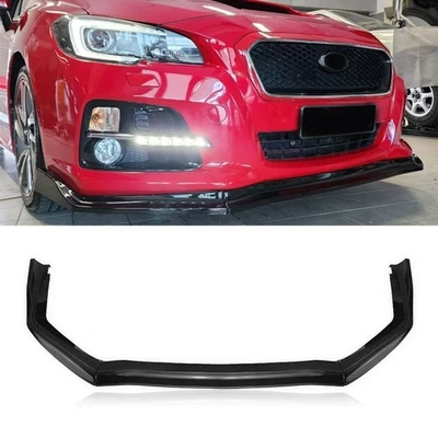 Divisor de labios de parachoques delantero para Subaru WRX STi CS 2015-2021 estilo JDM negro brillante Foto 1 de 4