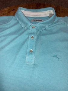 Tommy Bahama Short Sleeved Light Blue modal Polo Golf Shirt XL - Picture 1 of 7