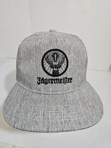 Gorra/gorra de béisbol gris con logotipo de ciervo bordado negro Jagermeister Snapback - Imagen 1 de 3