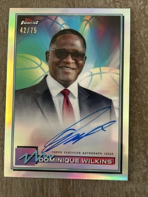 2021 DOMINIQUE WILKINS /75 AUTO TOPPS FINEST REFRACTOR AUTOGRAPHS - Image 1 of 2