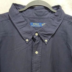NUEVO Polo Ralph Lauren Para hombres 5XB Azul Marino Prenda Teñida Manga Corta Camisa Oxford - Imagen 1 de 10