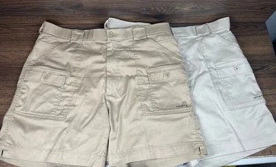 Lote 38 de 2 shorts masculinos Sportif EUA Stretch Cargo para caminhada à vela barco treinador ao ar livre - Imagem 1 de 4