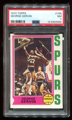 1974 Topps #196 George Gervin PSA 7 NM Rookie RC HOF - Imagem 1 de 3