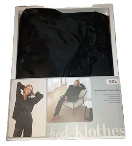 BedKlothes Pajama Set Woman’s XXL Black Satin Ultra Soft NEW NIP - Picture 1 of 8