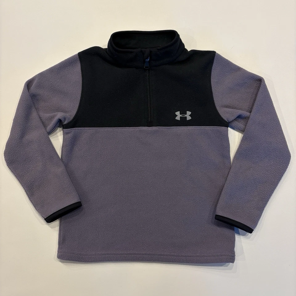 Under Armour Boys Size 6 Quarter Zip Fleece Jacket - Gray & Black - Image 1 of 4
