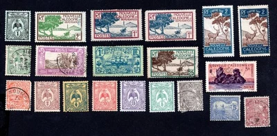 French New Caledonia 1905-48 group of 20 stamps MNG/used CV=18.4$ - Image 1 of 2