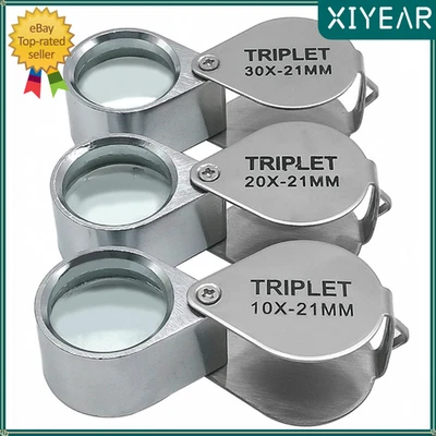 Jewelers Eye Loupe Pocket Magnifier Magnifying Glass Jewelry Diamond 10-30X - Image 1 of 4