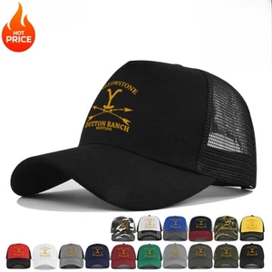 Yellowstone Mesh Baseball Cap Men Women Washed Ventilation Outdoor Sport Sun Hat - Picture 1 of 46