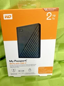 WD 2TB My Passport Portable Storage External Hard Drive USB-C WDBWML0020BGY-WESN - Picture 1 of 15