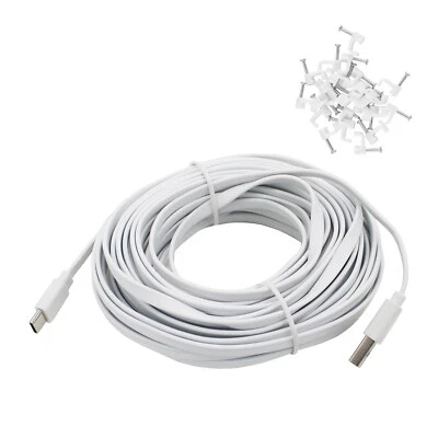 25 ft USB C Cable for CCTV WiFi Security Camera -C Extension Charging Cord Fl... - Image 1 of 4