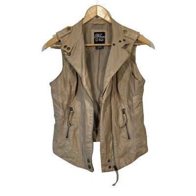 Chaqueta Chaleco Moto Cuero Sintético Blanc Noir Talla L RN#88493/Crema Foto 1 de 4